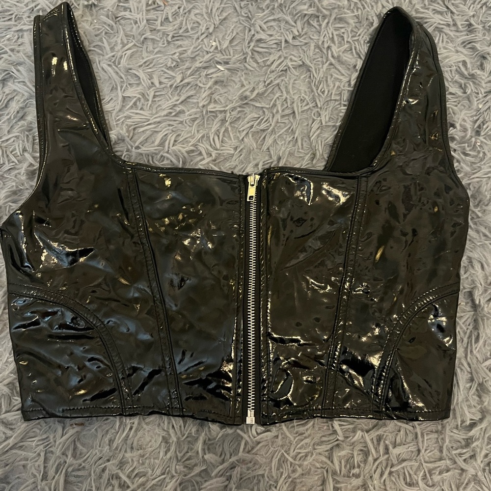 Faux Leather Corset Top